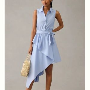 Anthropologie NWT Maeve Asymmetrical Sleeveless Shirt Dress